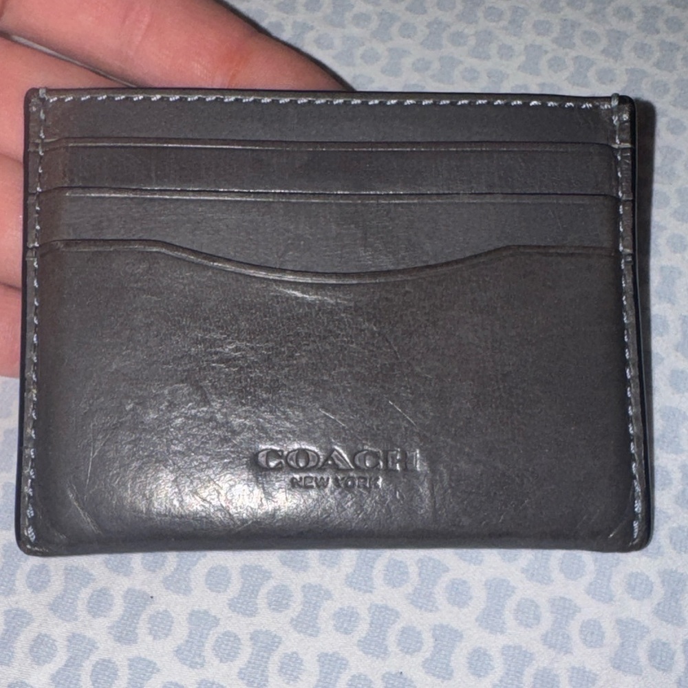 Coach Dark Brown Leather Card Holder - Picture 11 of 12